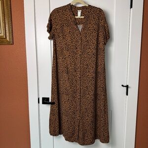 H&M cheetah print long dress